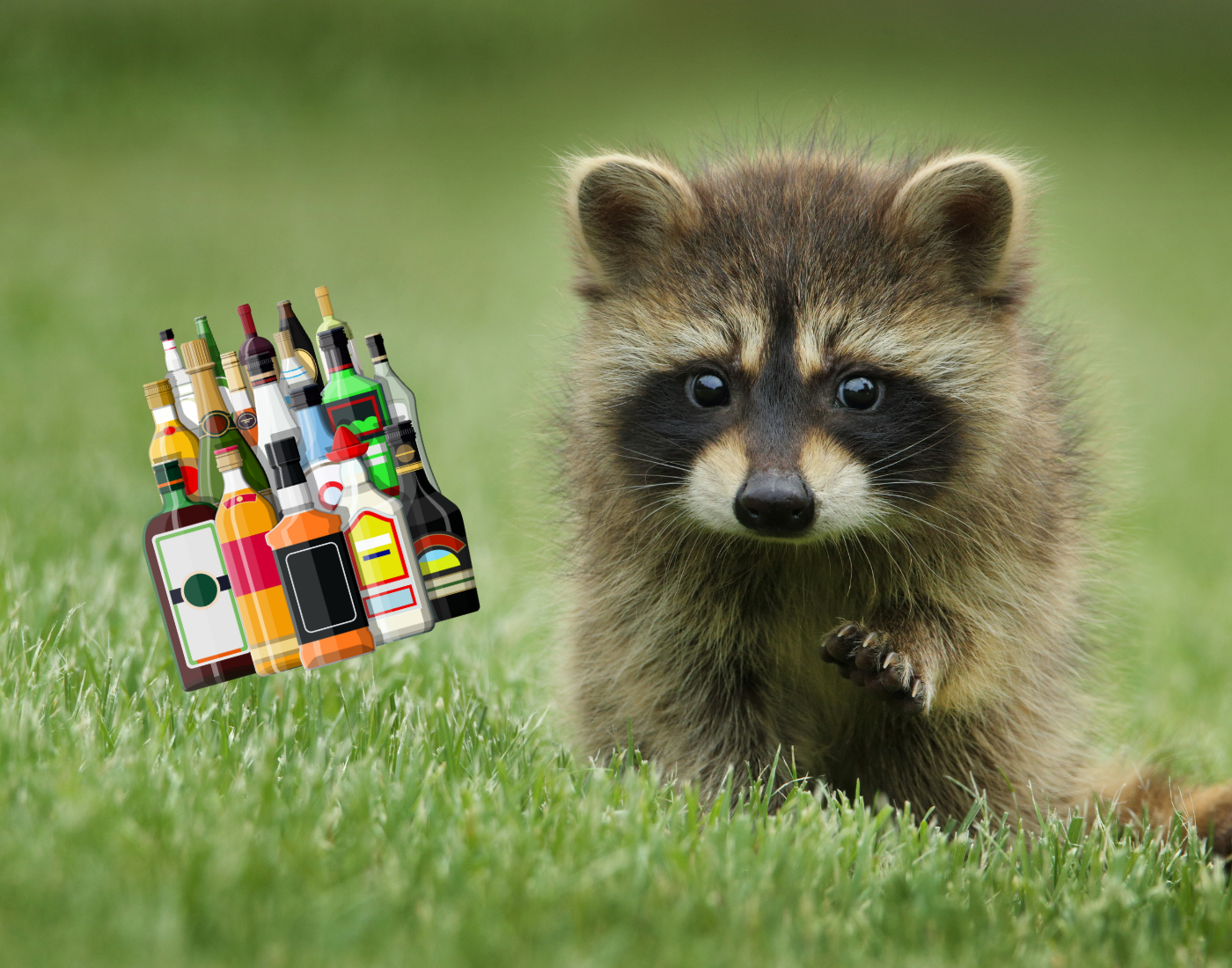 Mapache alcoholizado